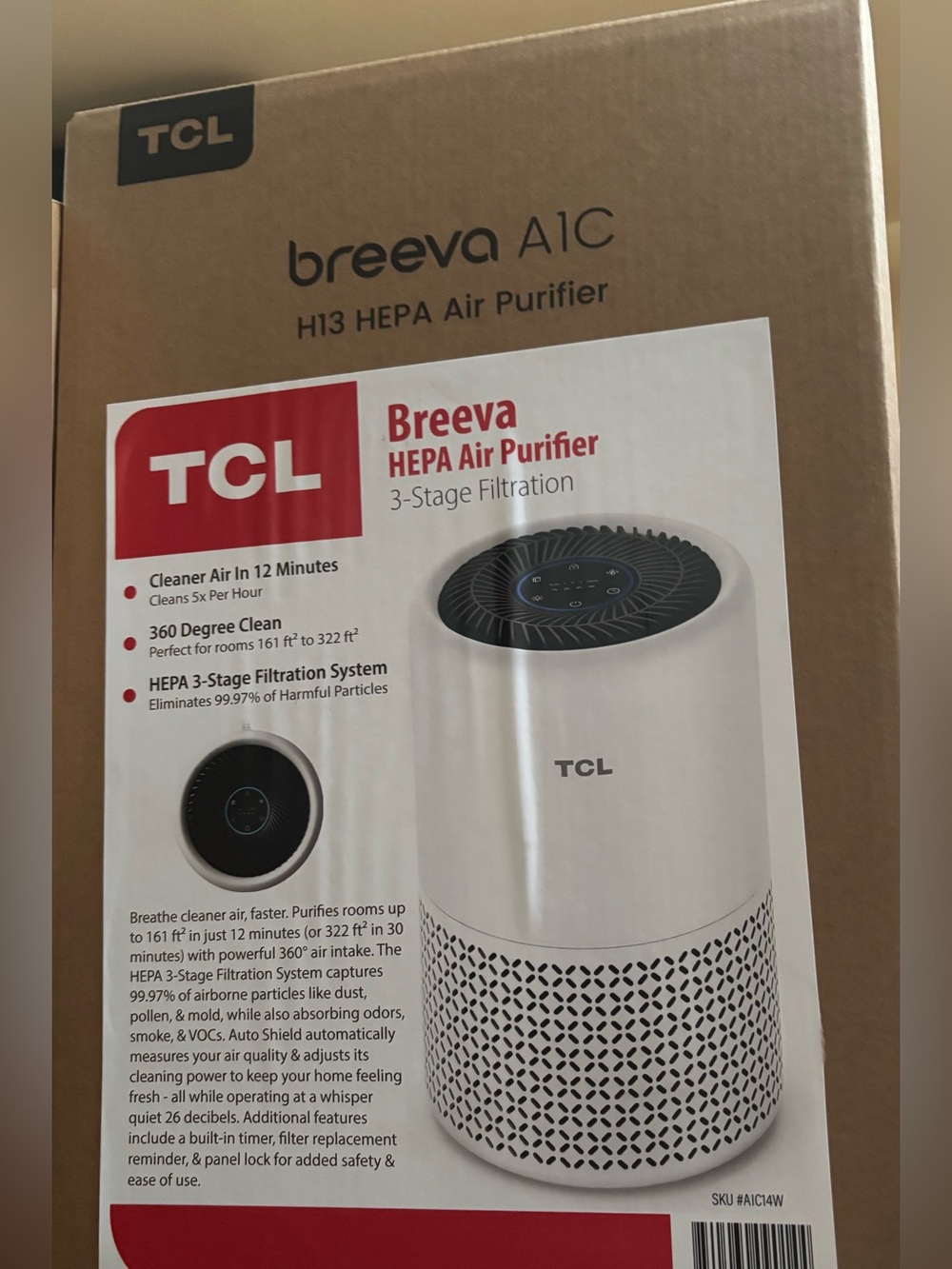 TCL Breeva HEPA Air Purifier - White